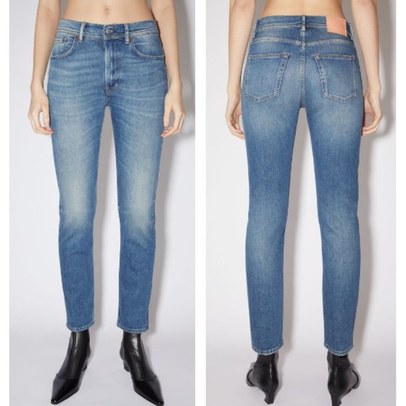 Acne Studios Denim - ACNE STUDIOS / 26 / Women's Blå Konst Stockholm Mid Blue Slim Fit Melk Jeans